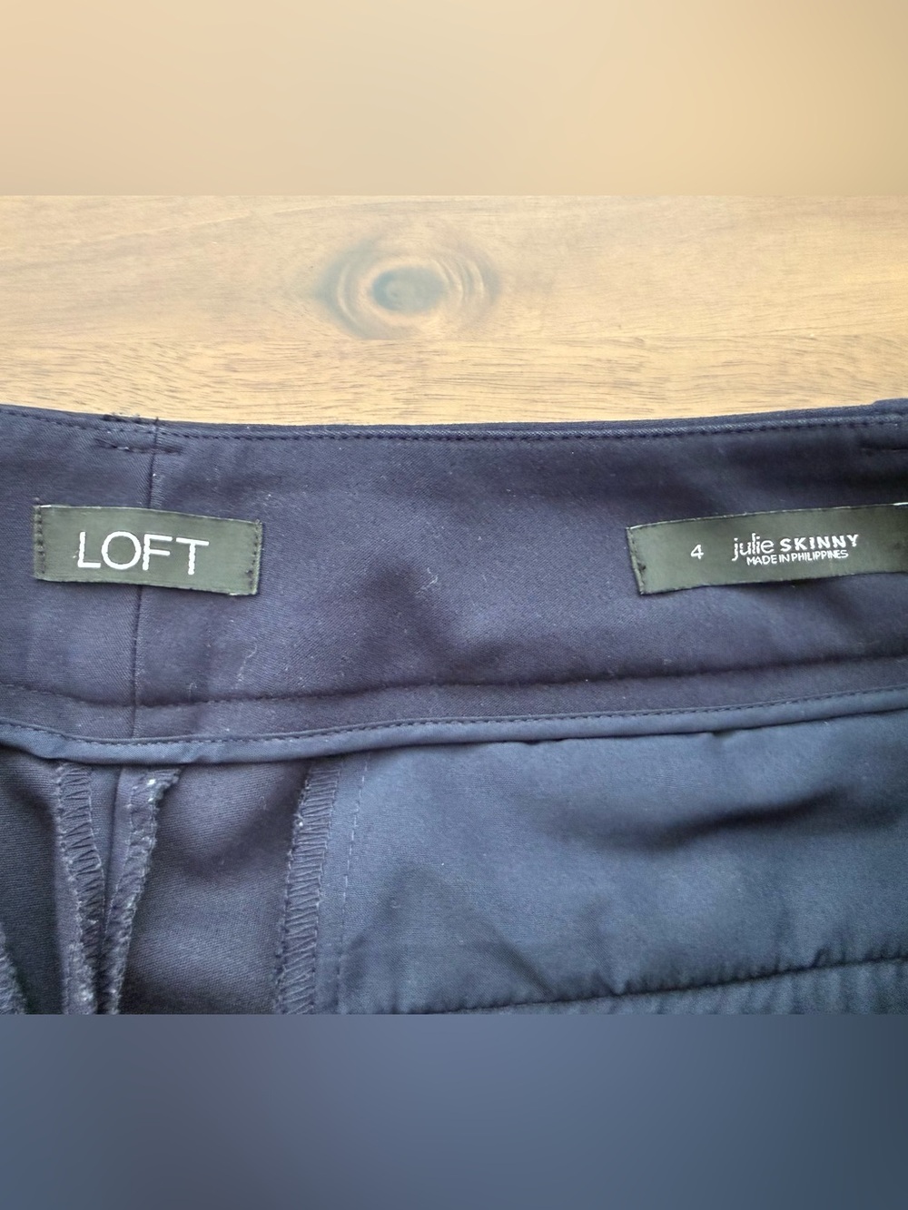 Classic Navy Women's Pants, Loft, size 4 - Picture 3 of 5